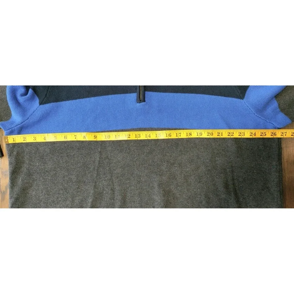 Vintage Eddie Bauer Sweater Men's XL Tall Blue Gray Striped Pullover Cotton - Picture 7 of 7